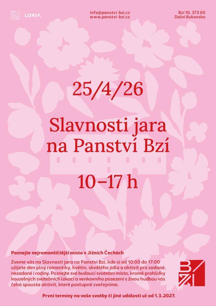 Srdečně Vás zveme na Slavnosti jara na Panství Bzí v sobotu 25. dubna od 10 do 17 hodin.
