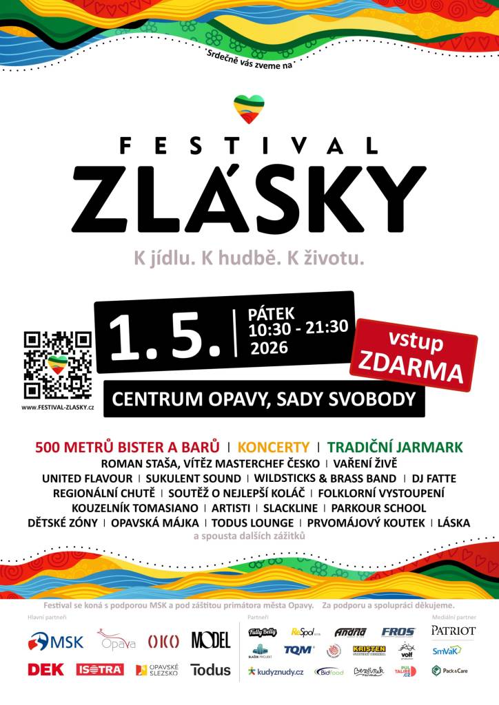 Festival Z lásky v pátek 1. 5. od 10:30 hod. do 21:30 hod. v centru Opavy a Sadech svobody.