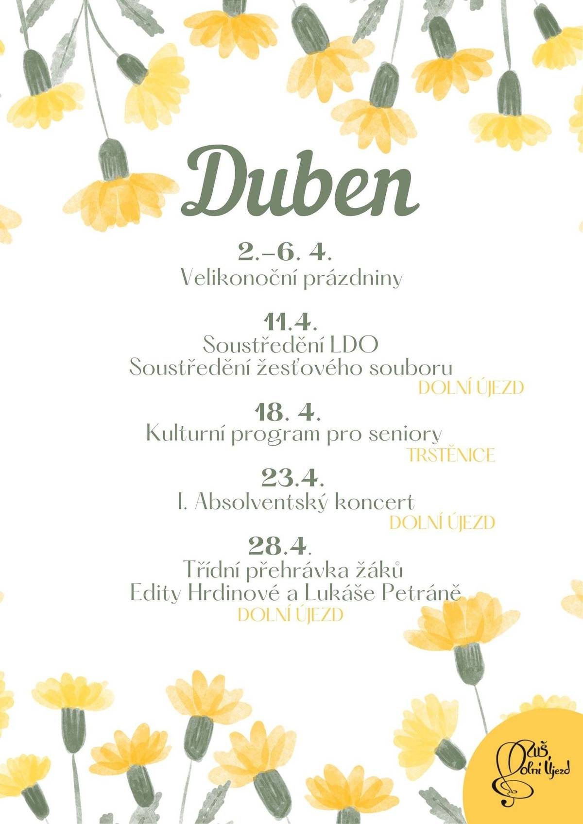 Přejeme krásné jaro a srdečně vás zveme. Přijďte za námi, těšíme se...