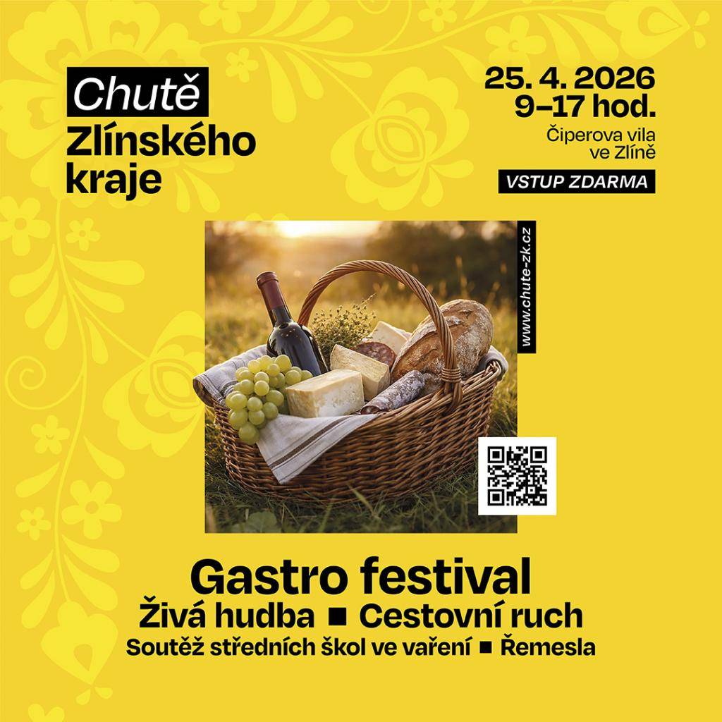 V sobotu 25. dubna od 9 do 17 hodin ožije zahrada Čiperovy vily ve Zlíně třetím ročníkem akce, která představuje to nejlepší z regionální gastronomie. Návštěvníky čekají lokální speciality,vína od moravských vinařů,hudební vystoupení,soutěž mladých kuchařů i bohatý doprovodný program.