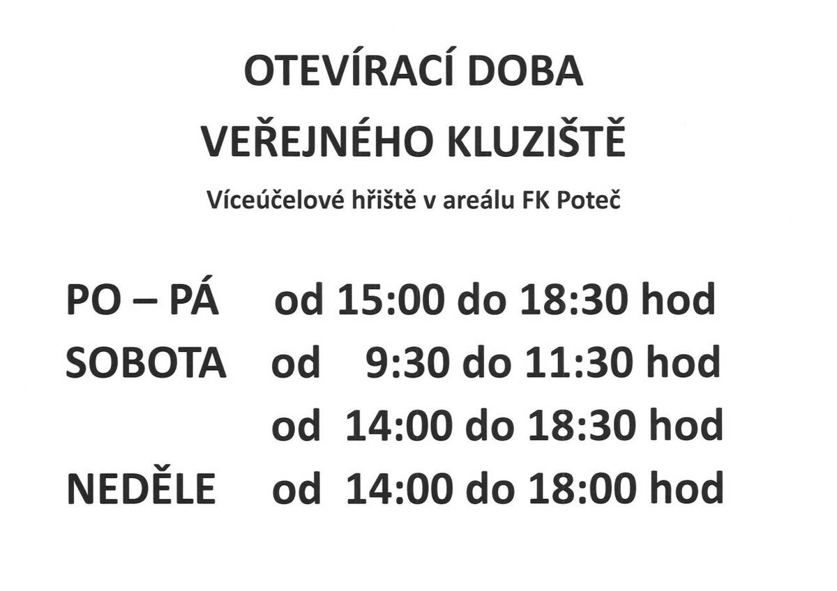 Otevírací doba veřejného kluziště