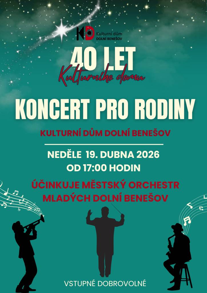 40 let Kulturního domu – od vinárny po hvězdárnu ????     Srdečně vás zveme na oslavu významného jubilea našeho Kulturního domu!     ???? Neděle 19. dubna 2026  ???? Den otevřených dveří  ???? Bohatý kulturní program