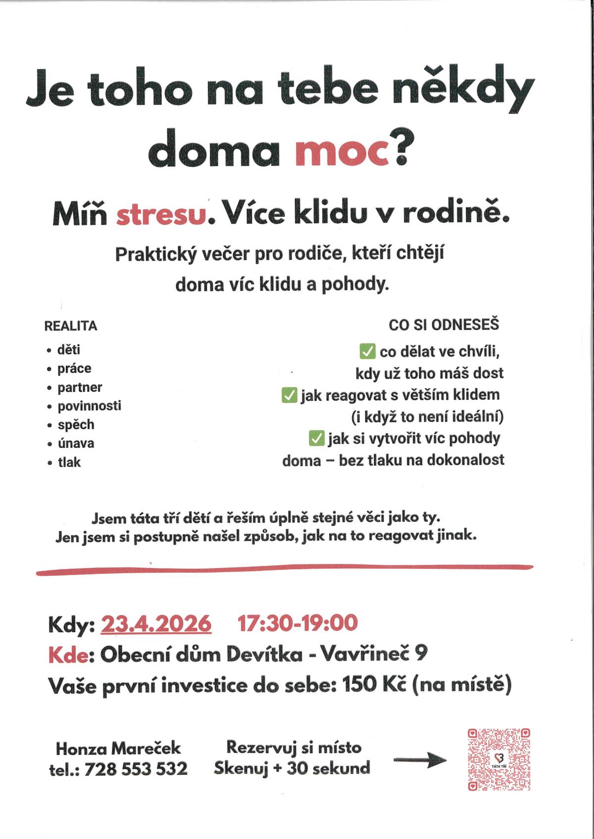 Praktický večer pro rodiče