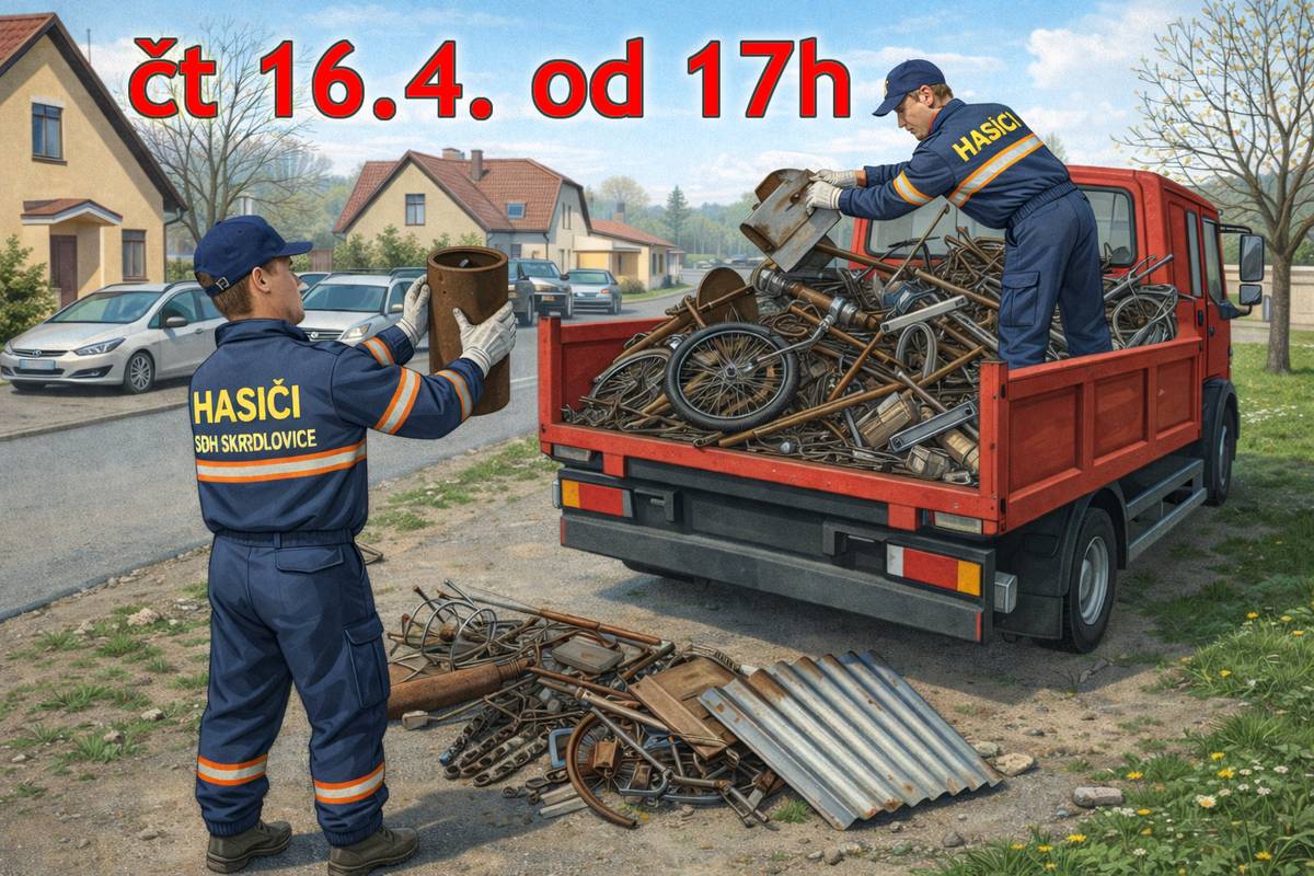 SDH Škrdlovice pořádá ve čtvrtek 16. dubna od 17:00 sběr železného šrotu. ⚠️ Upozorňujeme, že v rámci tohoto sběru nebudou sváženy ledničky, mrazáky ani jiné elektrospotřebiče, ty patří do nebezpečného odpadu. 🚛 Svoz proběhne za příznivých povětrnostních podmínek, v opačném případě bude přesunut na nejbližší možný termín. Prosíme občany, aby železo k odvozu připravili na bezpečná místa k veřejným komunikacím. Děkujeme za spolupráci. Za SDH Škrdlovice Josef Novotný