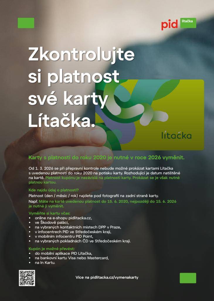 Zkontrolujte si platnost své karty Lítačka.