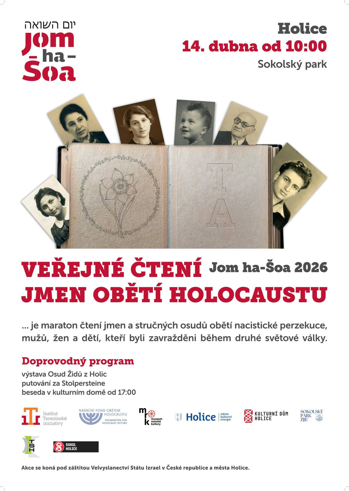 Vážení spoluobčané,   již zítra proběhne v Sokolském parku od 10:00 hodin Veřejné čtení jmen obětí holocaustu.     Odpoledne se uskuteční beseda Příběh památníčku – od lásky ke smutku – příběh velké lásky zaznamené v památníčku, který byl objeven po více než 80 letech. Přednášet bude František Trost. Pozor změna – beseda se uskuteční v Africké muzeum Dr. Emila Holuba.