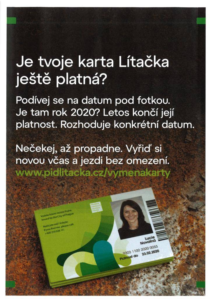Zkontrolujte si platnost své karty Lítačka