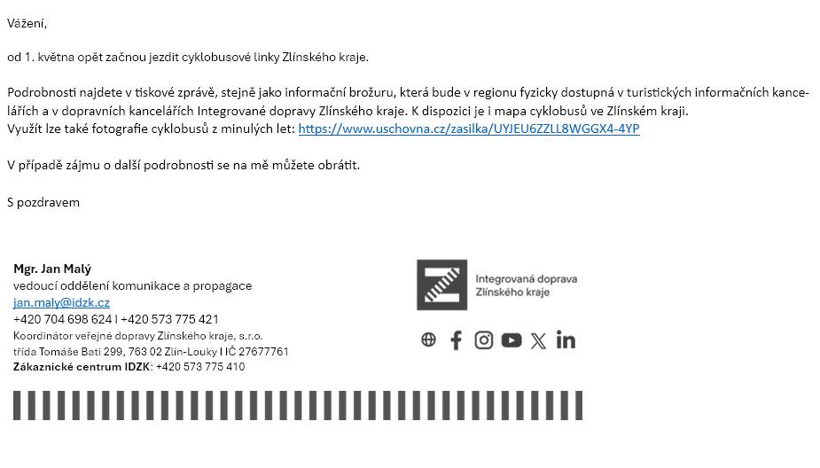 TRASY CYKLOBUSŮ IDZK VE ZLÍNSKÉM KRAJI 2026