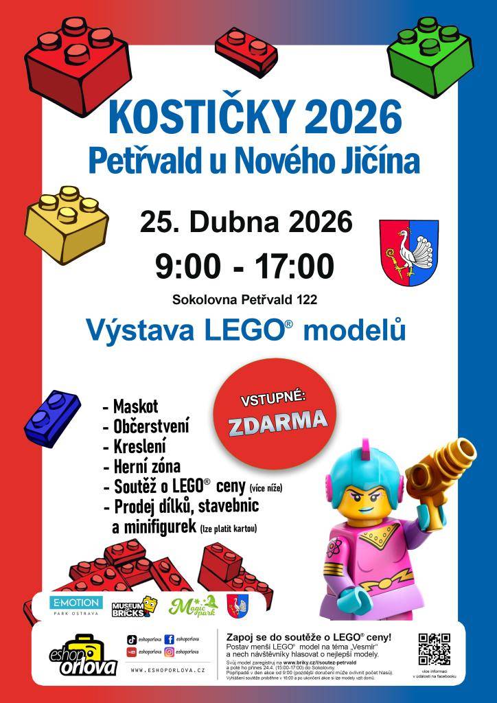 V Petřvaldě se uskuteční výstava Kostičky 2026, zaměřená na fascinující svět LEGO.