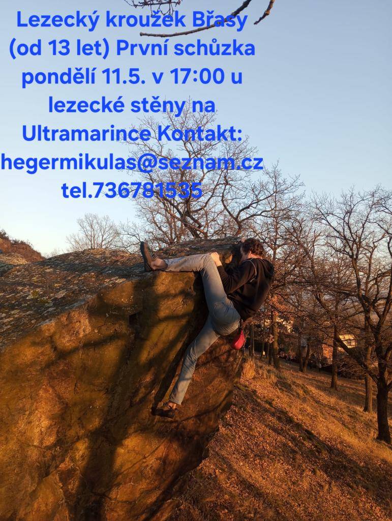 11.5.2026 v 17:00 u horolezecké stěny v Ultramarince  - od 13ti let