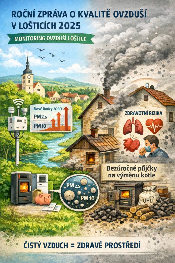 Roční zpráva o kvalitě ovzduší v Lošticích za rok 2025 v rámci projektu „Monitoring ovzduší Loštice“  obsahuje výsledky měření kvality ovzduší. Ze zprávy je patrné, že se ve městě nenachází žádný lokální  průmyslový zdroj znečištění ovzduší.