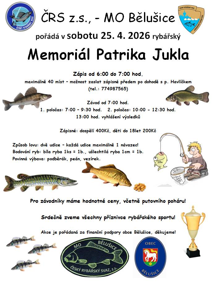 Rybářské závody Bělušice - 25.4.2026