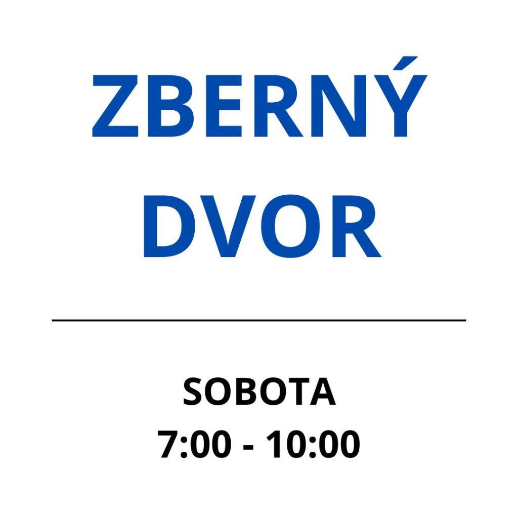 Vážení občania, v sobotu je otvorený zberný dvor v čase od 7:00 do 10:00 hod.