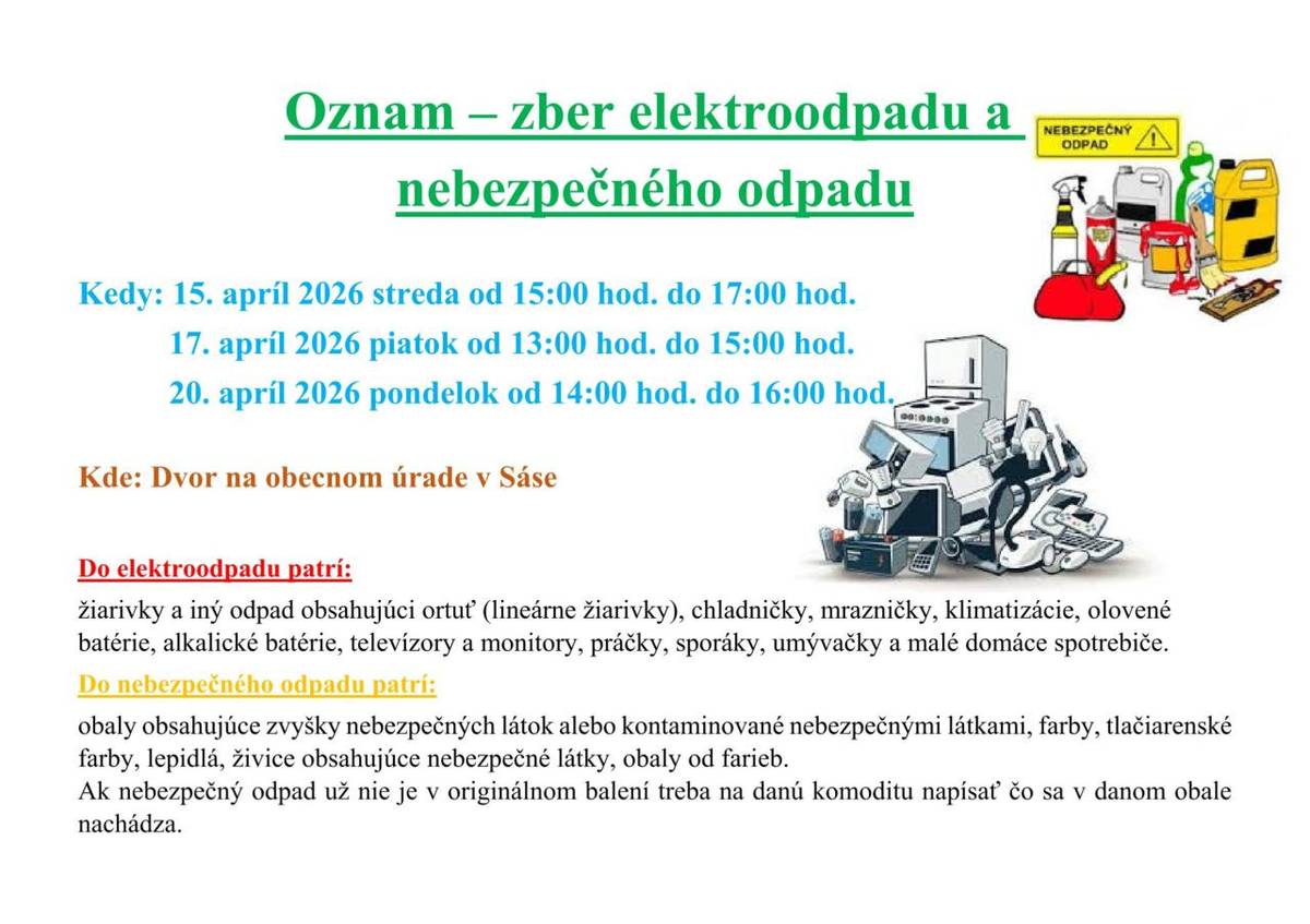 Zber elektroodpadu a nebezpečného odpadu