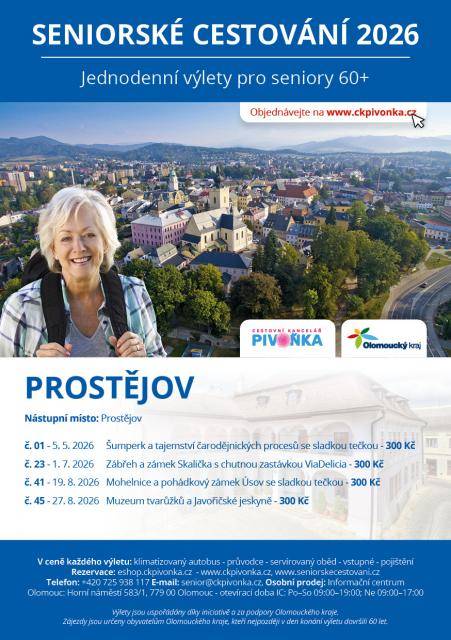 1. náměstkyně primátora Milada Sokolová zve všechny seniory k zapojení do oblíbeného krajského projektu Seniorské cestování 2026, který nabízí jednodenní výlety po zajímavých místech regionu.                               Číst dál...