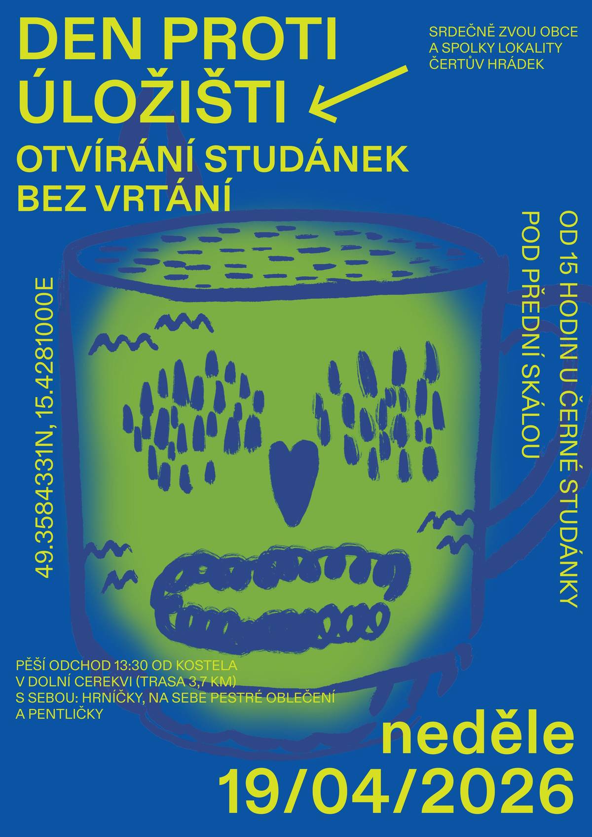 v neděli 19.4.2026 v 15:00 u Černé studánky pod Přední skálou