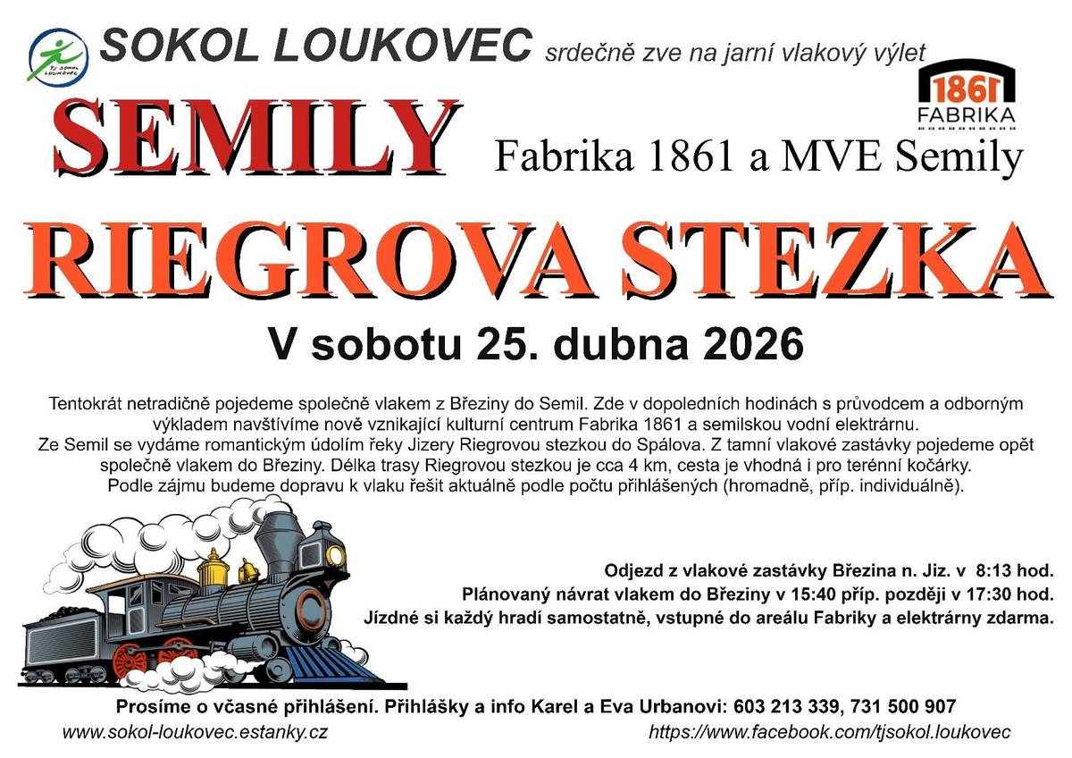 srdečně zve na jarní výlet mašinkou.