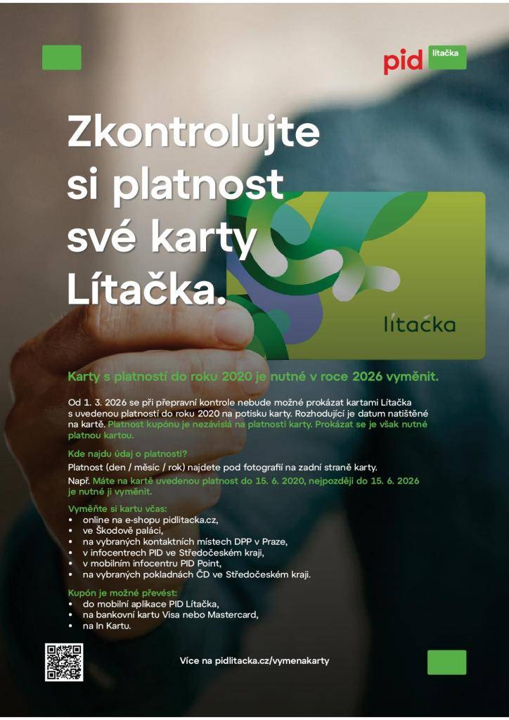 Vážení občané, v příloze naleznete informace o platnosti karet lítačka.