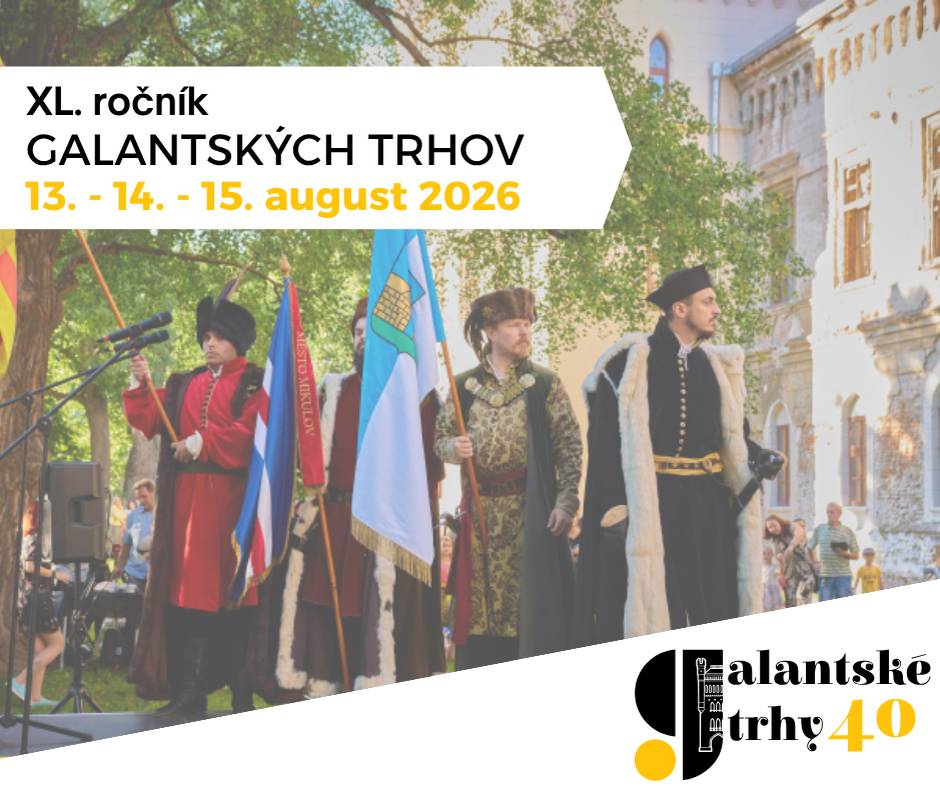 Mesto Galanta informuje záujemcov o predaj na podujatí Galantské trhy, že prihlasovanie na predajné miesta je od dnes, 13. apríla 2026, oficiálne spustené.