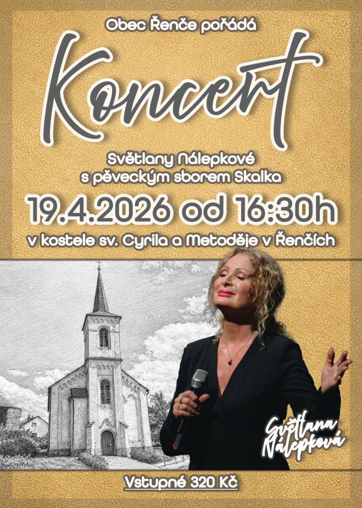 Kostel sv. Cyrila a Metoděje v Řenčích  19. 4. 2026 od 16. 30 hodi
