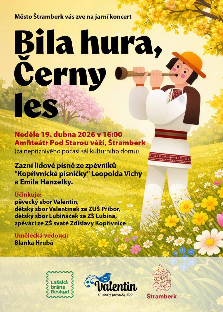 Jarní koncert písní ze zpěvníku "Kopřivnické písničky" Leopolda Vichy a Emila Hanzelky.