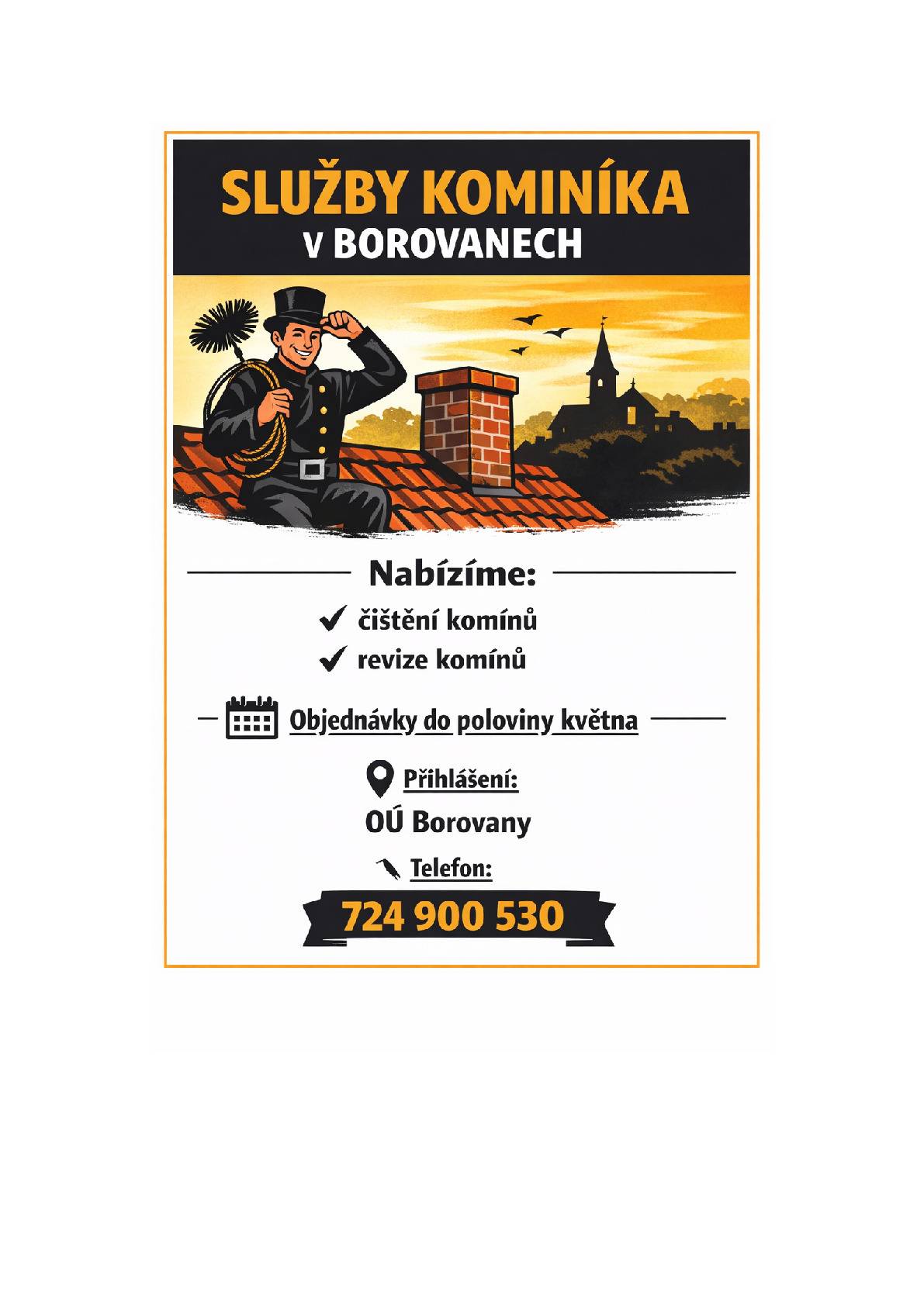 SLUŽBY KOMINÍKA V BOROVANECH JARO 2026
