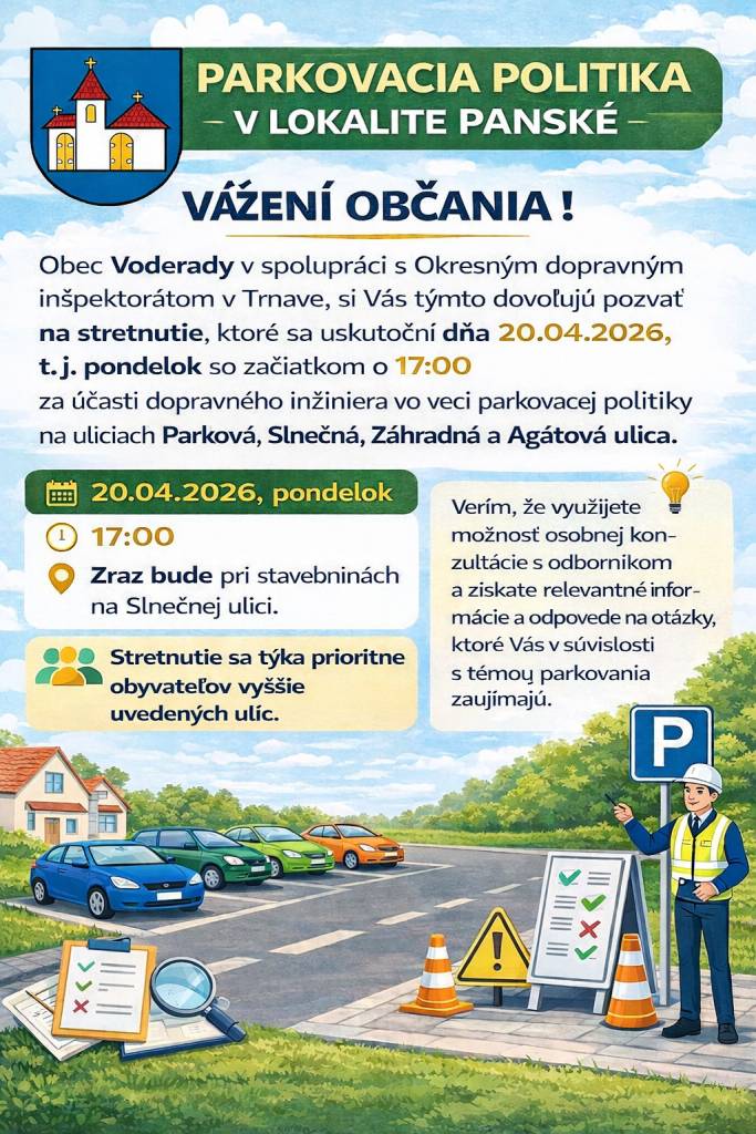 20.apríla 2026 o 17:00 hod.  Zraz pri Stavebninách na Slnečnej ulici. Viac informácií v letáku.