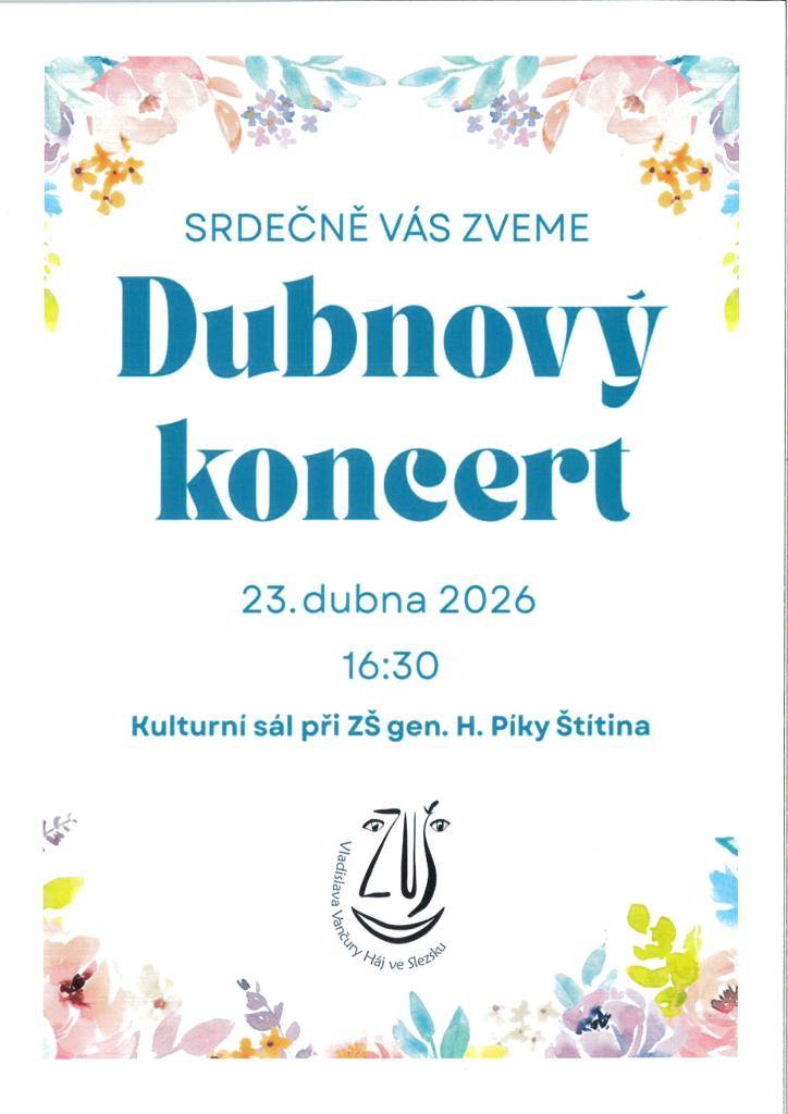 23.4.2026 v 16:30 hod. v sále ZŠ gen.H.Píky Štítina