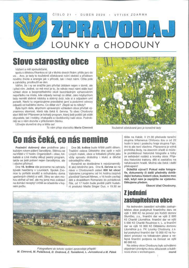 Zpravodaj duben 2026