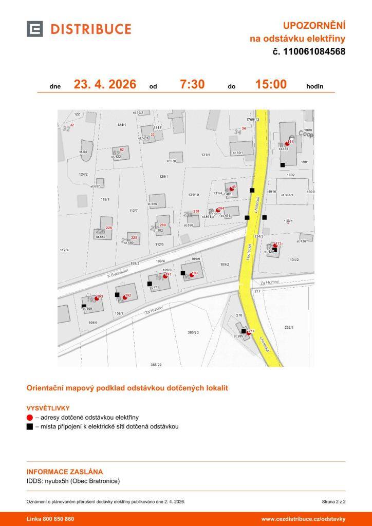 23.4.2026 od 7:30 - 15:00 hod.