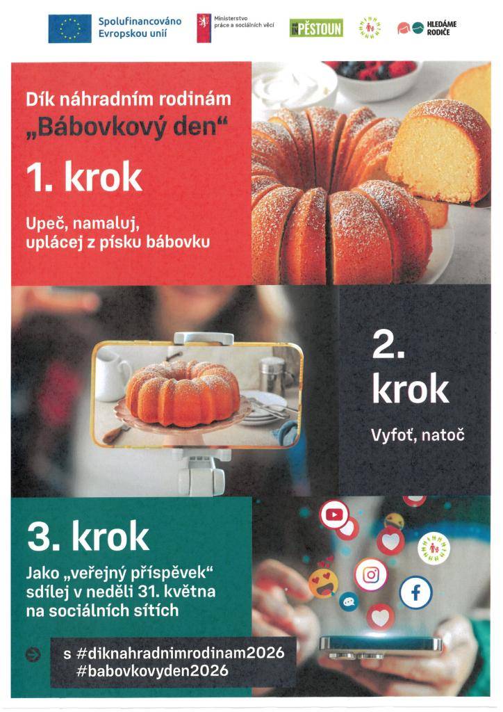 Ministerstvo práce a sociálních věcí ve spolupráci s organizací Hledáme rodiče, o. p. s. děkuje náhradním rodičům a všem, kteří jim pomáhají.