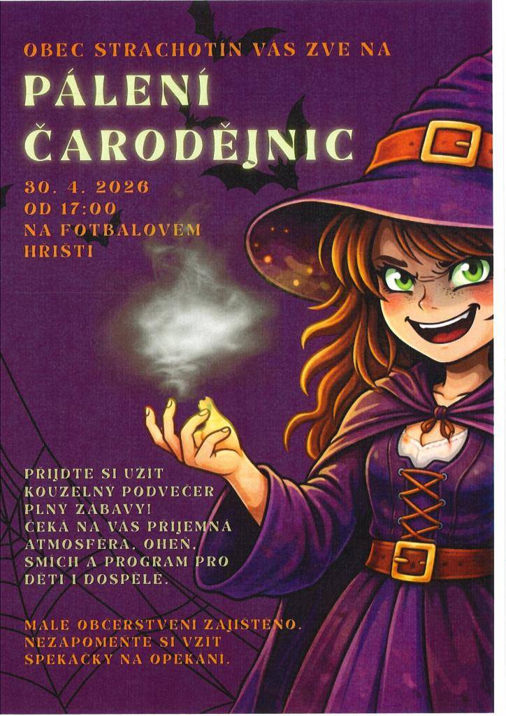 Pálení čarodějnic Strachotín 30.4.2026