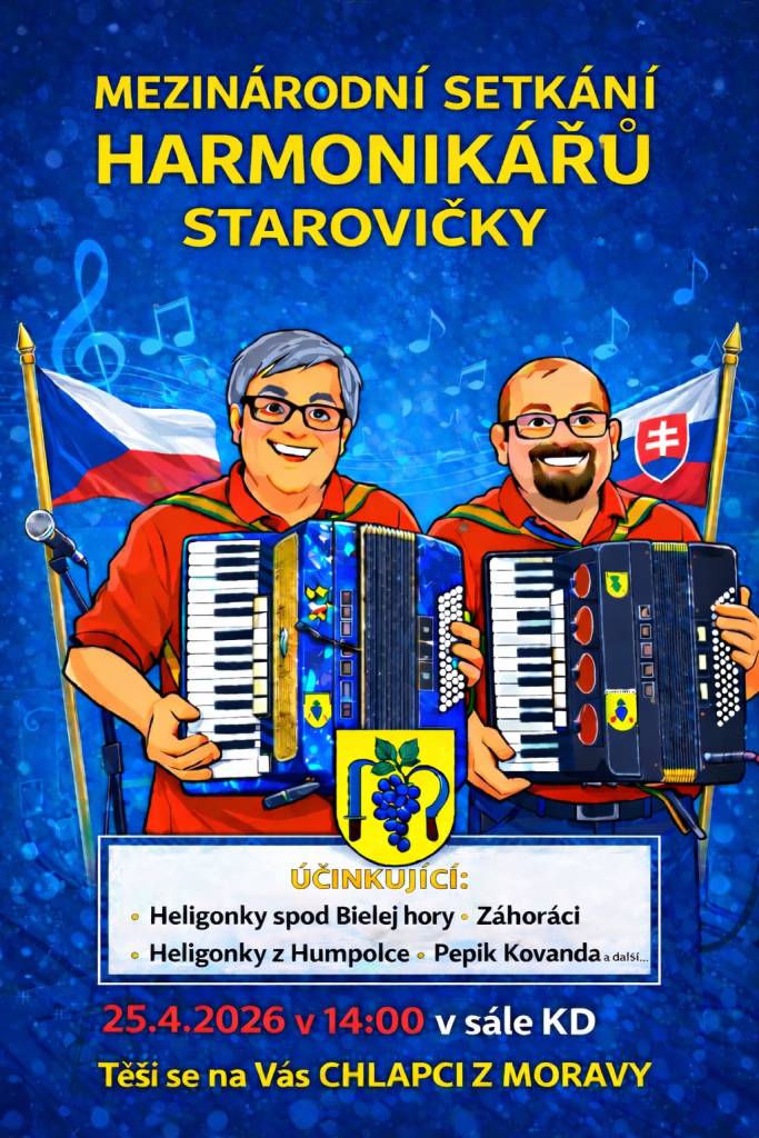 Starovičky  25.4.2026 ve 14 hod. v sále KS