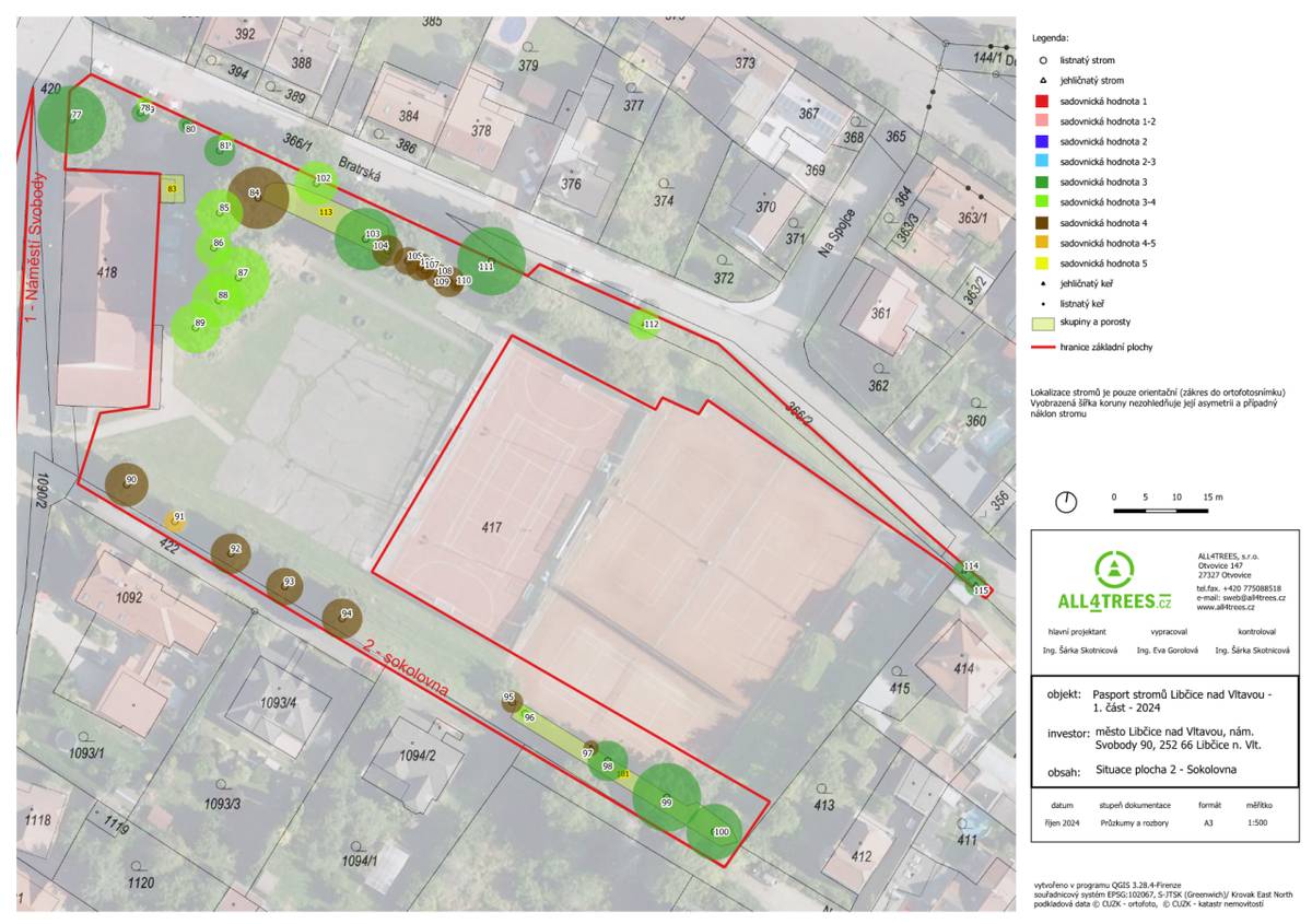 Od roku 2024 probíhá ve městě postupný pasport stromů na pozemcích města. Cílem pasportu, je vytvoření přehledu (tabulkového a mapového) veškerých stromů ve městě, zhodnocení jejich zdravotního stavu a provozní bezpečnosti a návrh opatření.