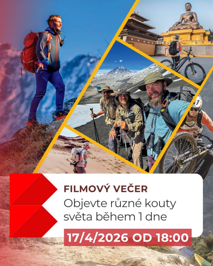 V pátek 17. 4. 2026 od 18:00 se v kině Komunitního centra Bystřice uskuteční jednodenní filmový festival Expediční kamera. Zveme vás na večer plný krátkých filmů o cestování, přírodě a dobrodružství. Vstupné je 50 Kč (na celý večer) a vstupenky jsou online i v infocentru. Více info zde
