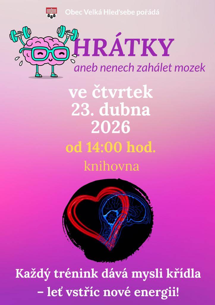 23. dubna 2026 od 14 hodin v obecní knihovně.