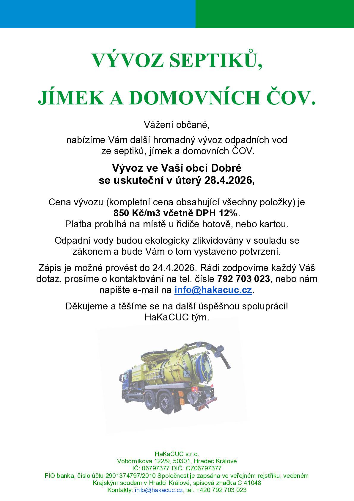 Zájemci se prosím zapiště na seznam v obchodě v Dobrém. V případě velkého zájmu by byl možný ještě termín 29.4.2026.
