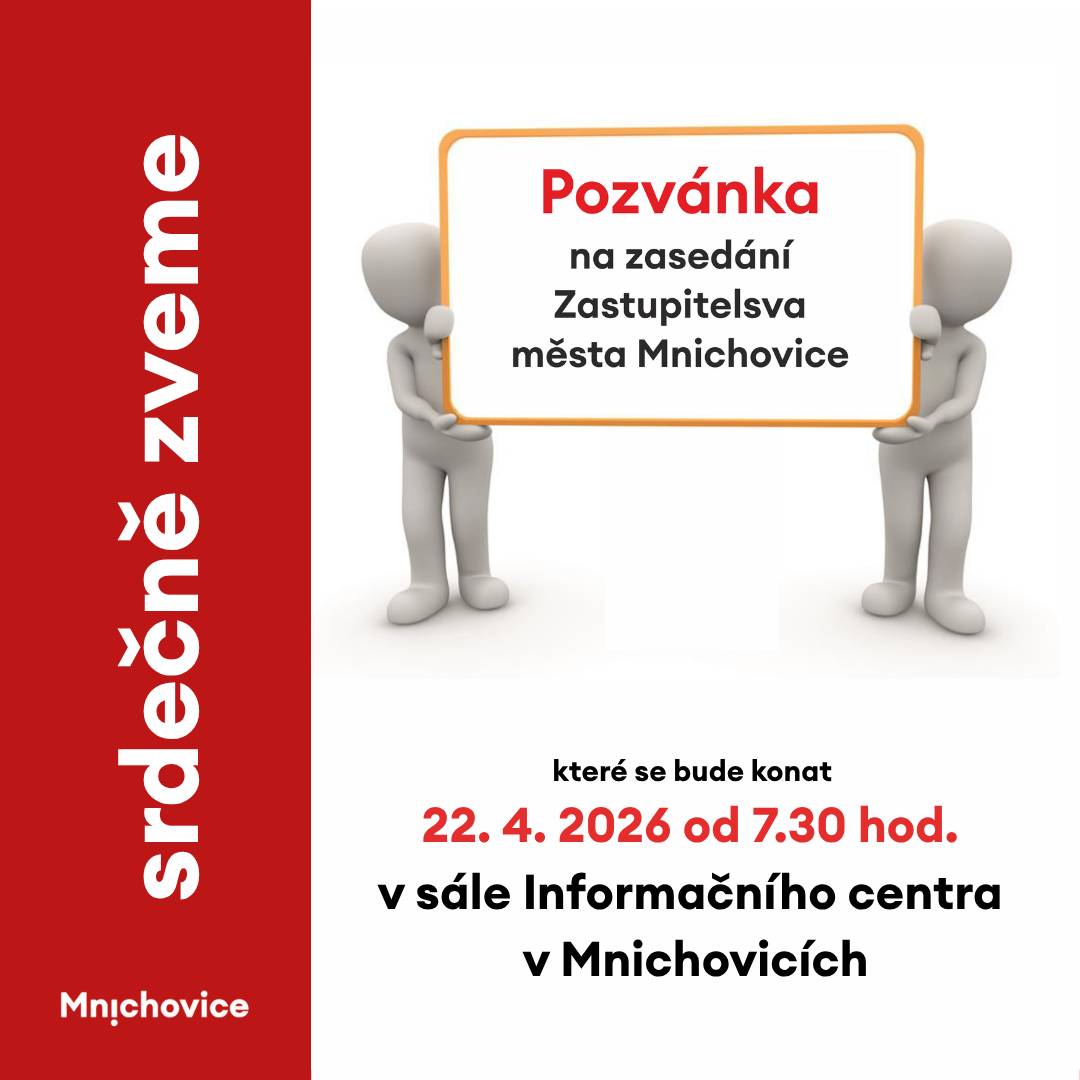 které se bude konat 22. 4. 2026 od 07.30 hod. v sále Turistického informačního centra v Mnichovicích. Více informací na webu města.