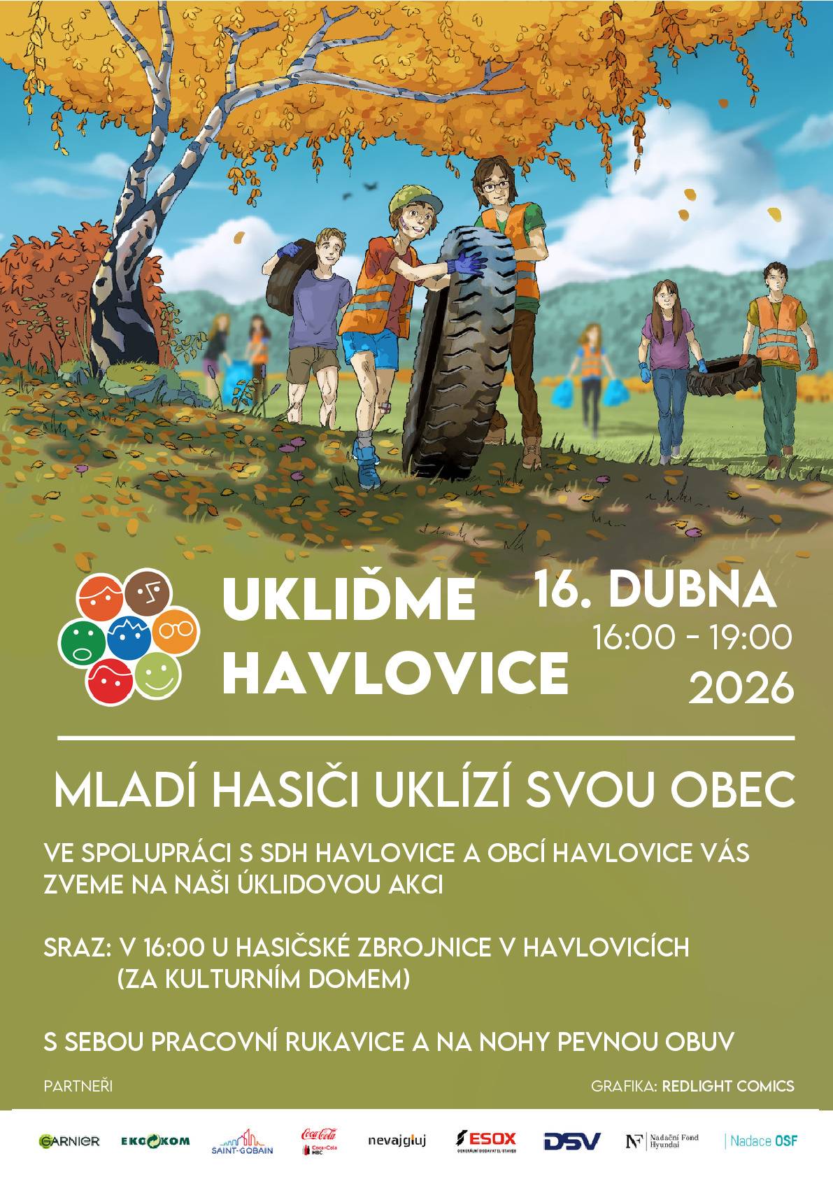 Mladí hasiči uklízí svou obec.  Čtvrtek 16. 4. 2026 sraz v 16:00 u hasičské zbrojnice. S sebou pracovní rukavice, pevnou obuv. Vydáme se s mladými hasiči procházkou, směr Vízmburk. Přidat se může každý.  🧤🚯🗑