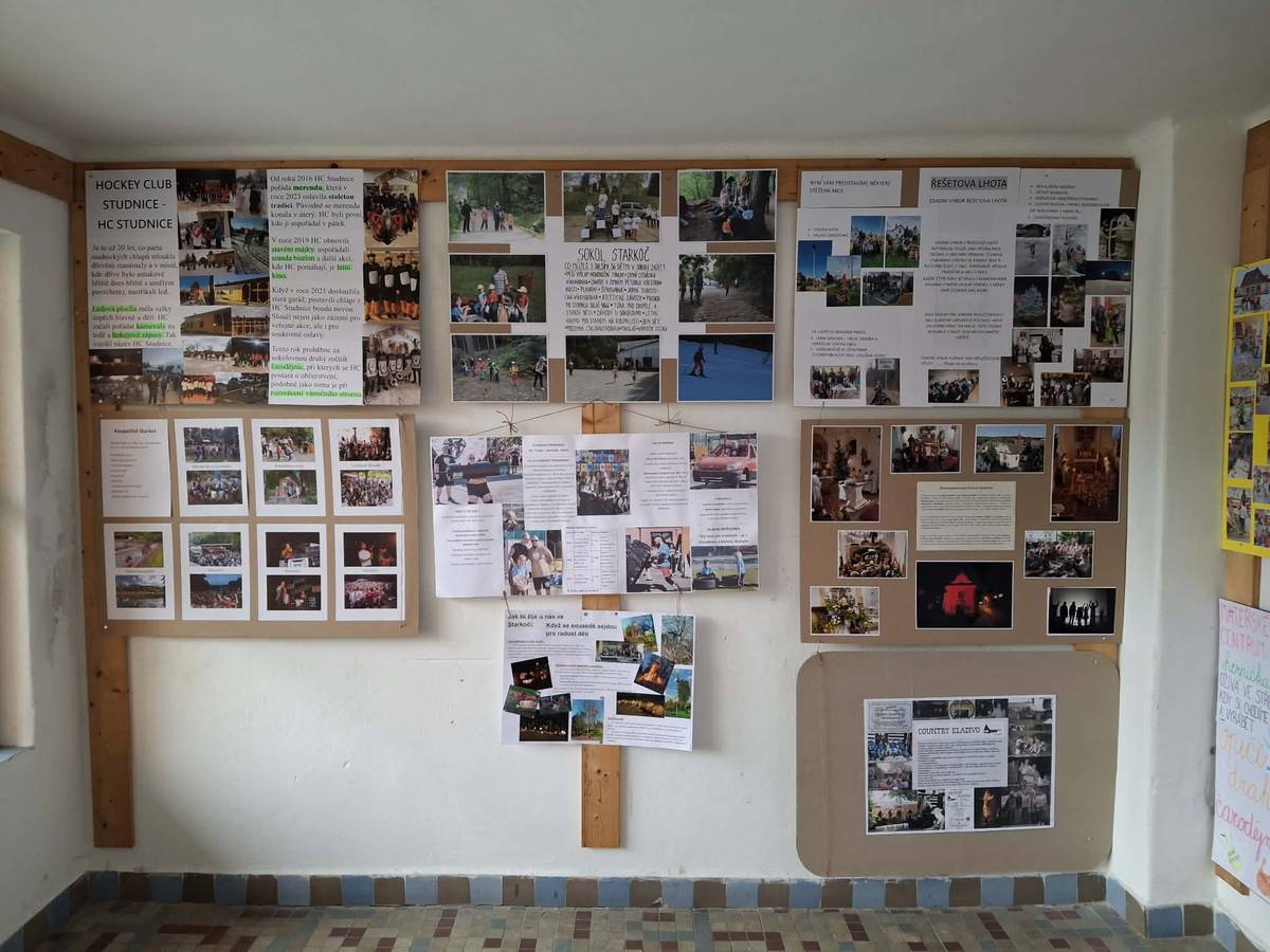 Studnická autobusová zastávka nyní představuje obecní aktivity, které bychom rádi prezentovali při soutěži Vesnice roku 2026. Přijďte se nechat nalákat k účasti. Komise, která bude obce hodnotit, dorazí mezi 15. a 19.6.2026. Čím víc nás bude při návštěvě komise přítomno, tím větší šanci na úspěch máme.