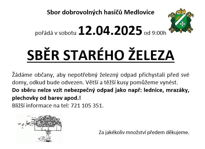 Sběr starého železa 18. 4. 2026 od 9:00