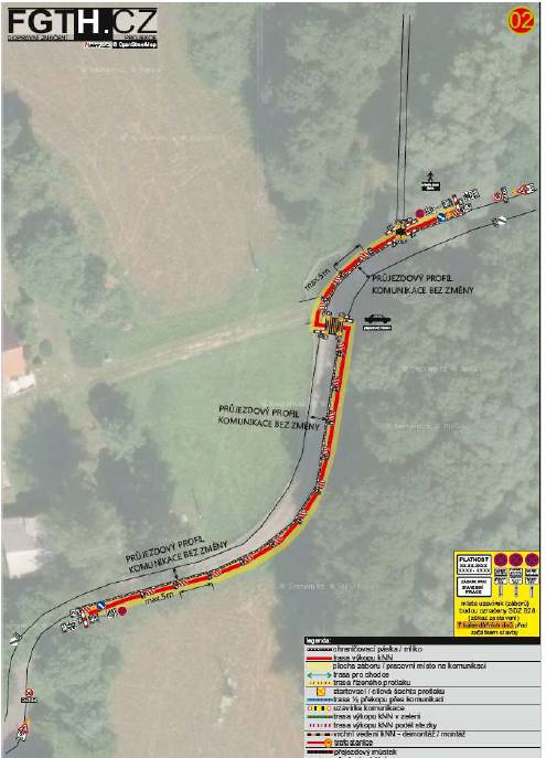 V úseku z chat pod lesem po trafostanici u mlýna bude v termínu od 27. 4. 2026 do 17. 7. 2026 probíhat uložení nízkého napětí do země.