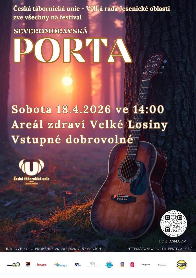 V sobotu 18.4. se v Areálu zdraví koná hudební festival Severomoravská Porta. Akce začíná ve 14 hodin, vstupné dobrovolné. www.porta-festival.cz