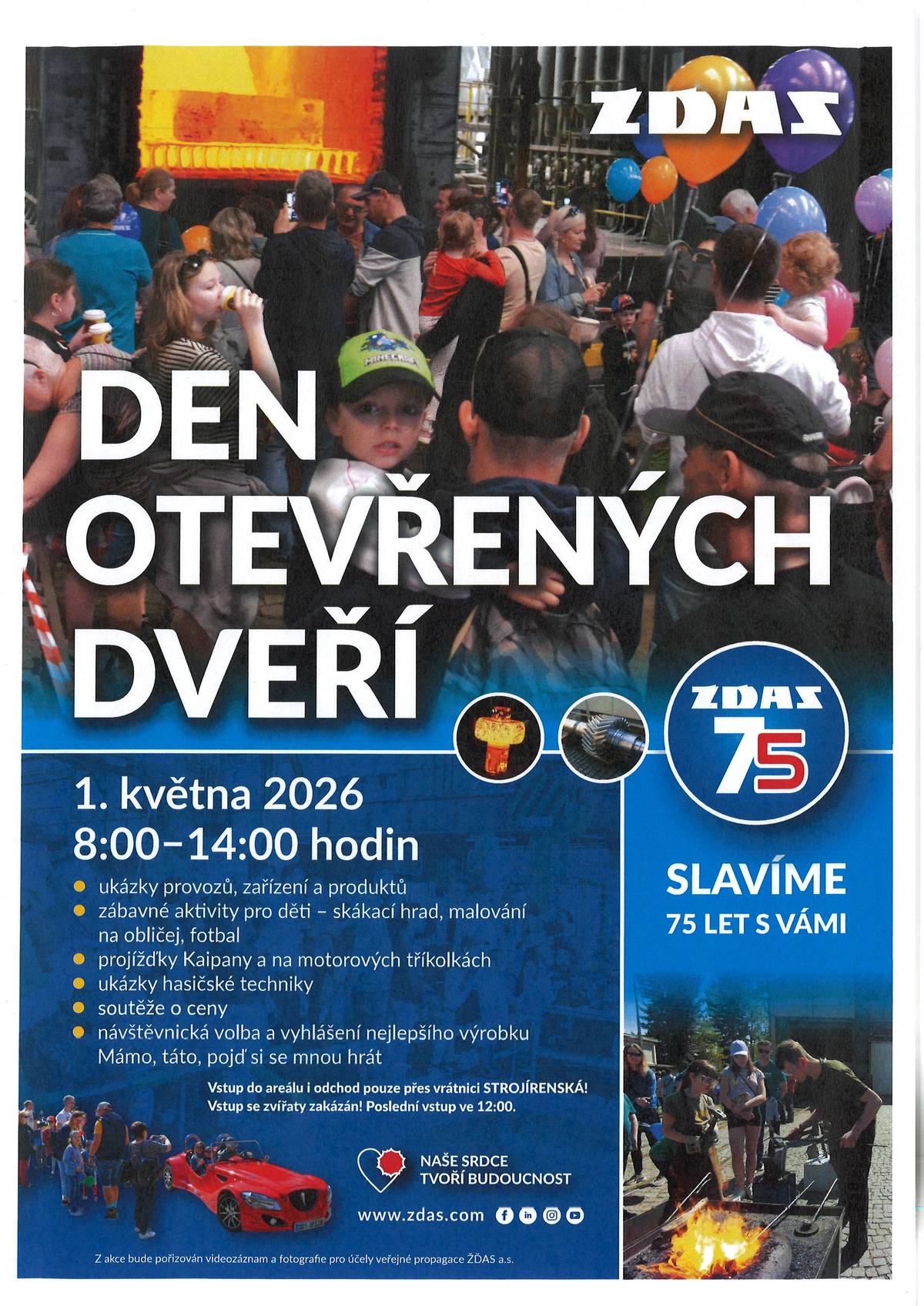 Pozvánka na akci společnosti ŽĎAS "DEN OTEVŘENÝCH DVEŘÍ" dne 1.5.2026 v čase 8,00 - 14,00 hod.