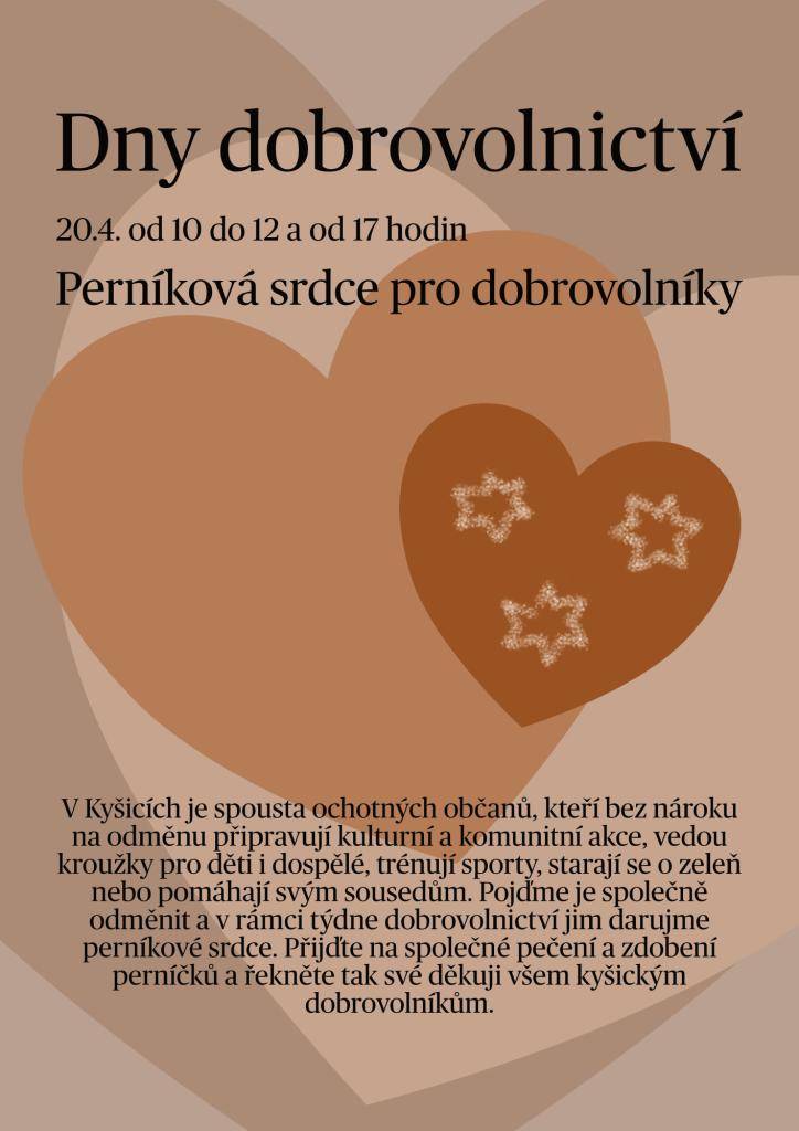 Přijďte do KC U Kobesů na společné pečení a zdobení perníčků  pro kyšické dobrovolníky.