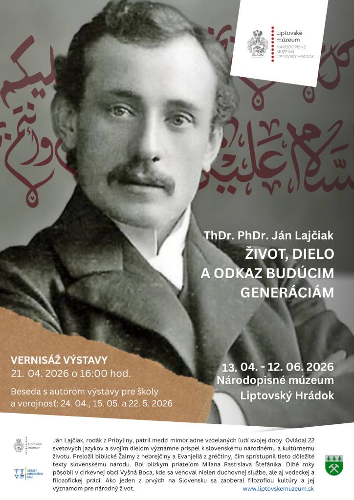 Národopisné múzeum v Liptovskom Hrádku v utorok 21. apríla 2026 o 16:00 hod.