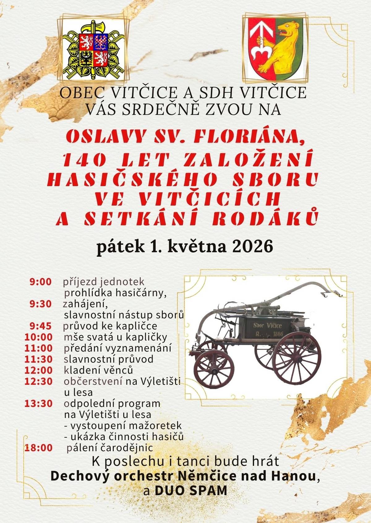 Srdečně vás zveme v pátek 1.5.2026