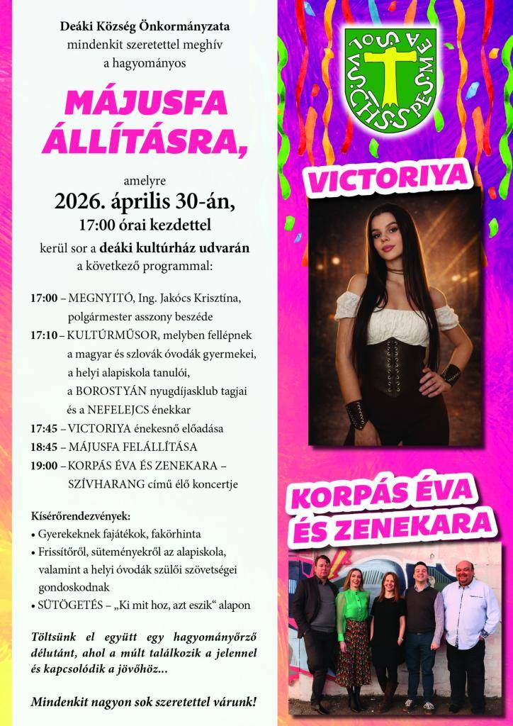 2026. 4. 30., Kezdés: 17.00   Helyszín: kultúrház udvara