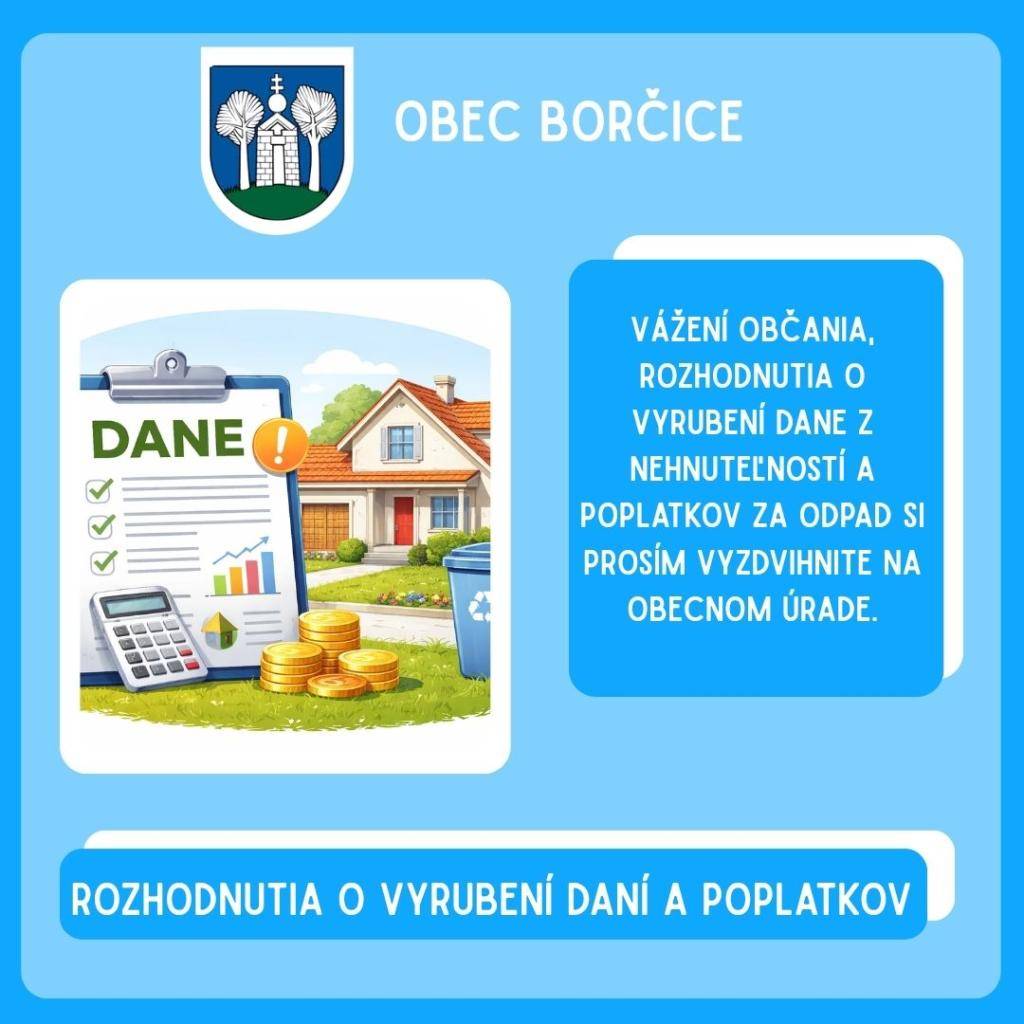 Vyrubenie daní a poplatku za komunálny odpad