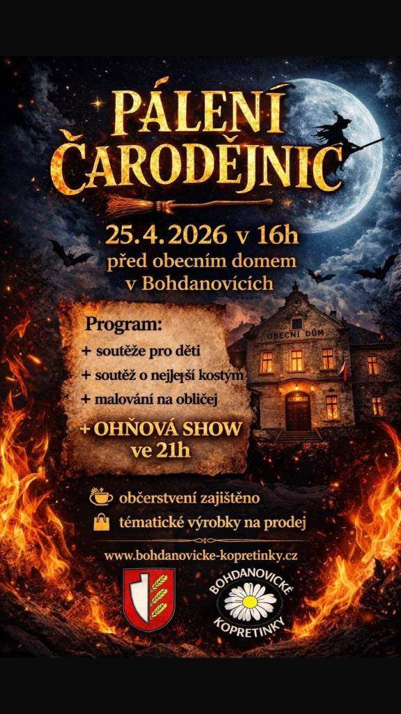 Pálení čarodějnic v Bohdanovicích - 25. 4. 2026
